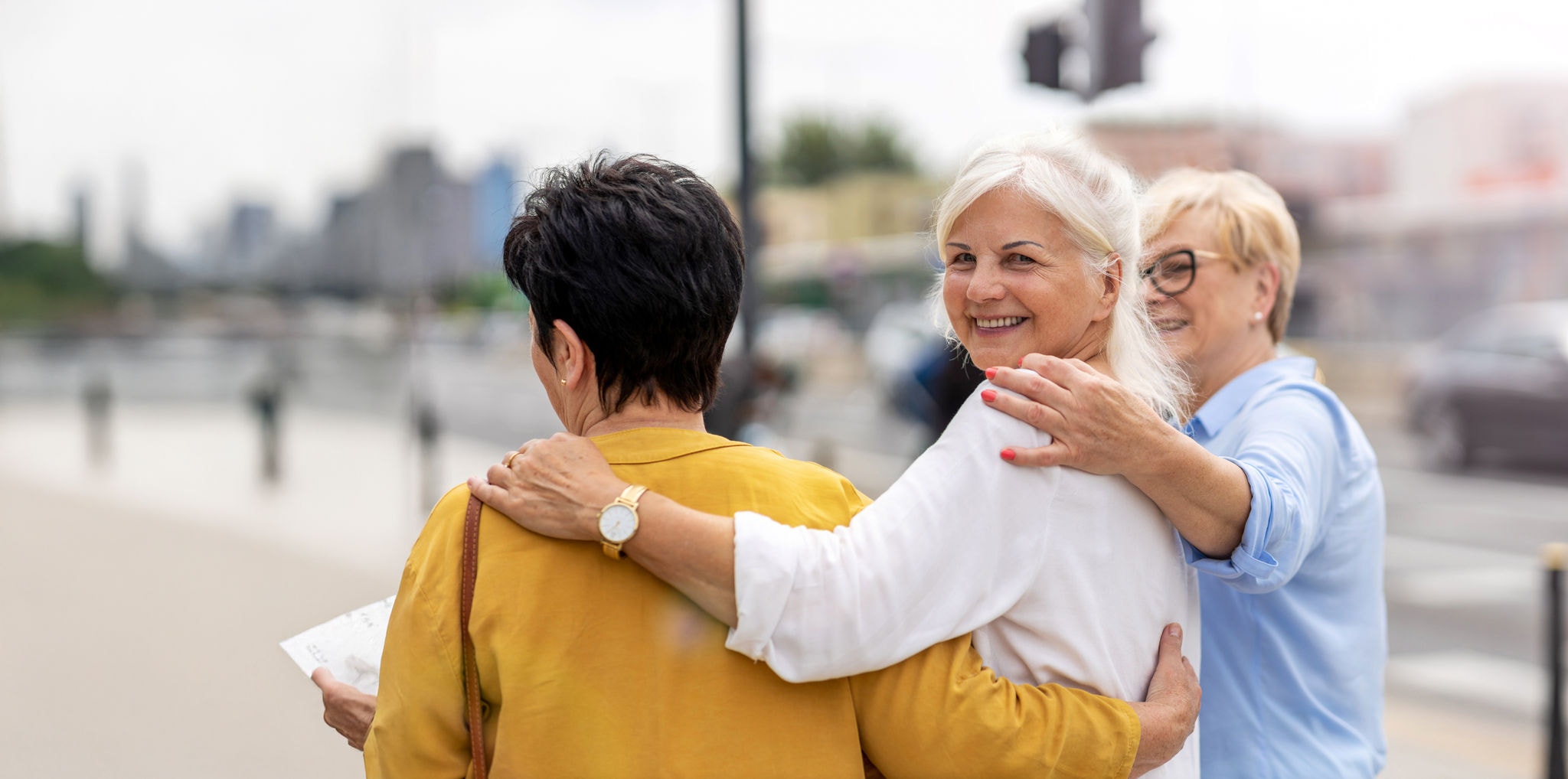 Group of retired women walking together